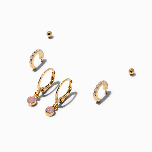 Claire's Gold-Tone Pink Stone...