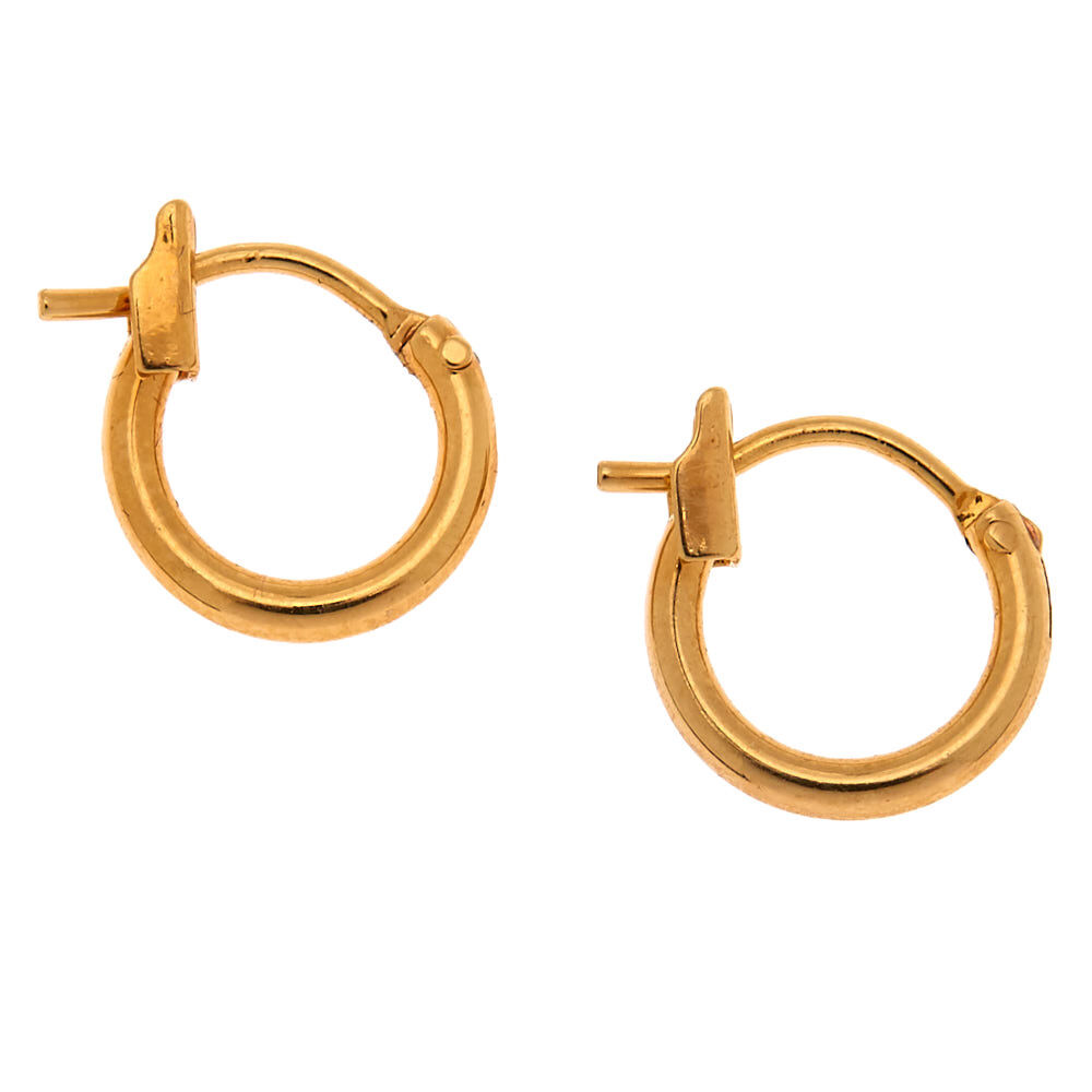 C LUXE by Claires Rose Gold Titanium 10MM Tube Hoop Earrings  Claires