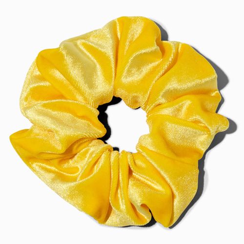 Claire's Medium Flat Velvet Hair Scrunchie - Sunny Yellow Bracelet