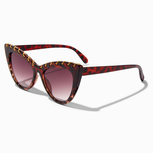 Rose Gold Diamond Bar Cat Eye Sunglasses