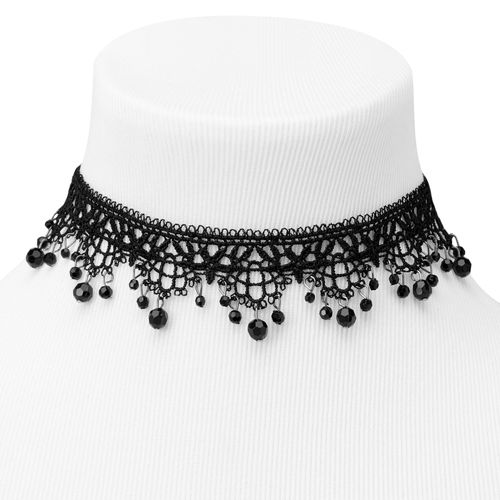 Claire's Mushroom Charm Tattoo Choker Necklace - Black