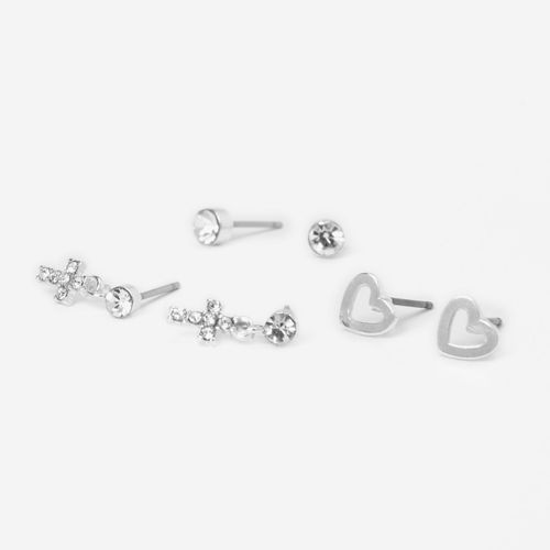 Claire's Silver-Tone Heart &...