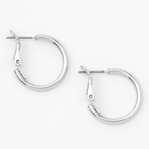 Claire's Silver-Tone 20MM Tube Hoop Earrings
