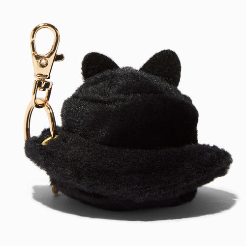 Black Cat Quilted Mini Backpack Keychain