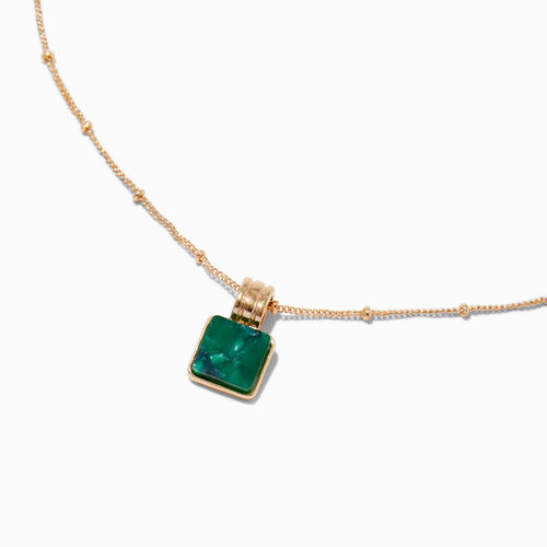 Claire's Green Square Pendant...