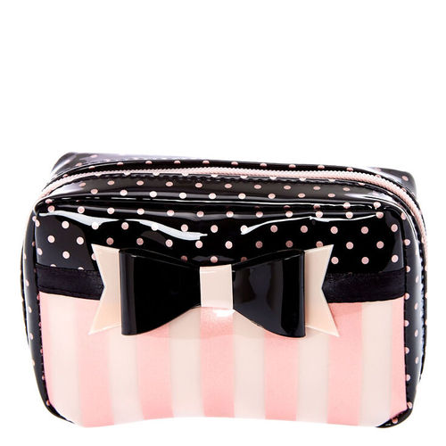 Paris Polka Dot & Striped Cosmetic Bag