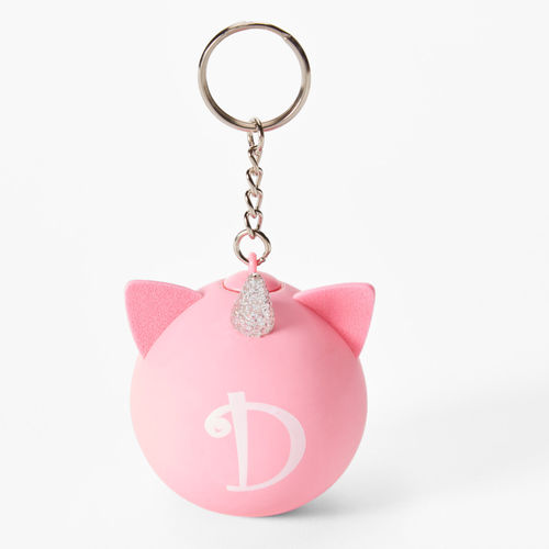 Initial Pink Stress Ball Keychain - A