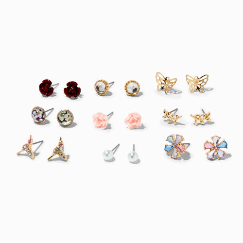 Bright Rave Burst & Stud Earrings - 9 Pack