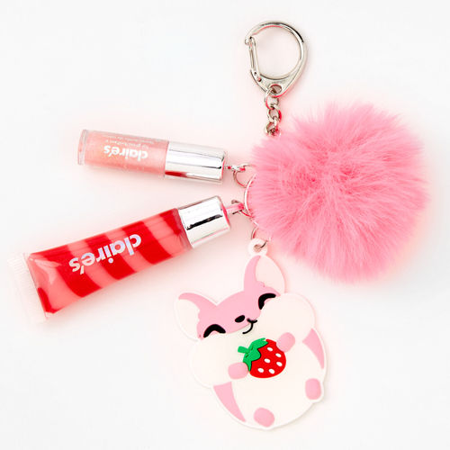 Claire's Boba Tea Lip Gloss Keychain 