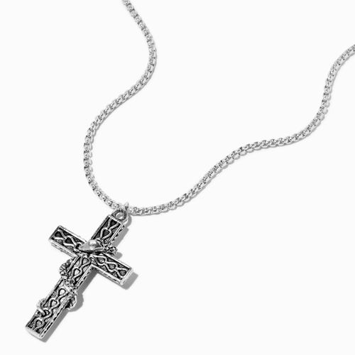 Claire's Silver Snake Cross...