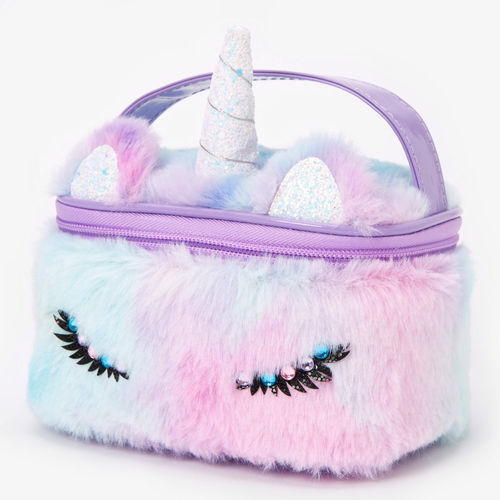 Furry Ombre Unicorn Mini Backpack Keychain