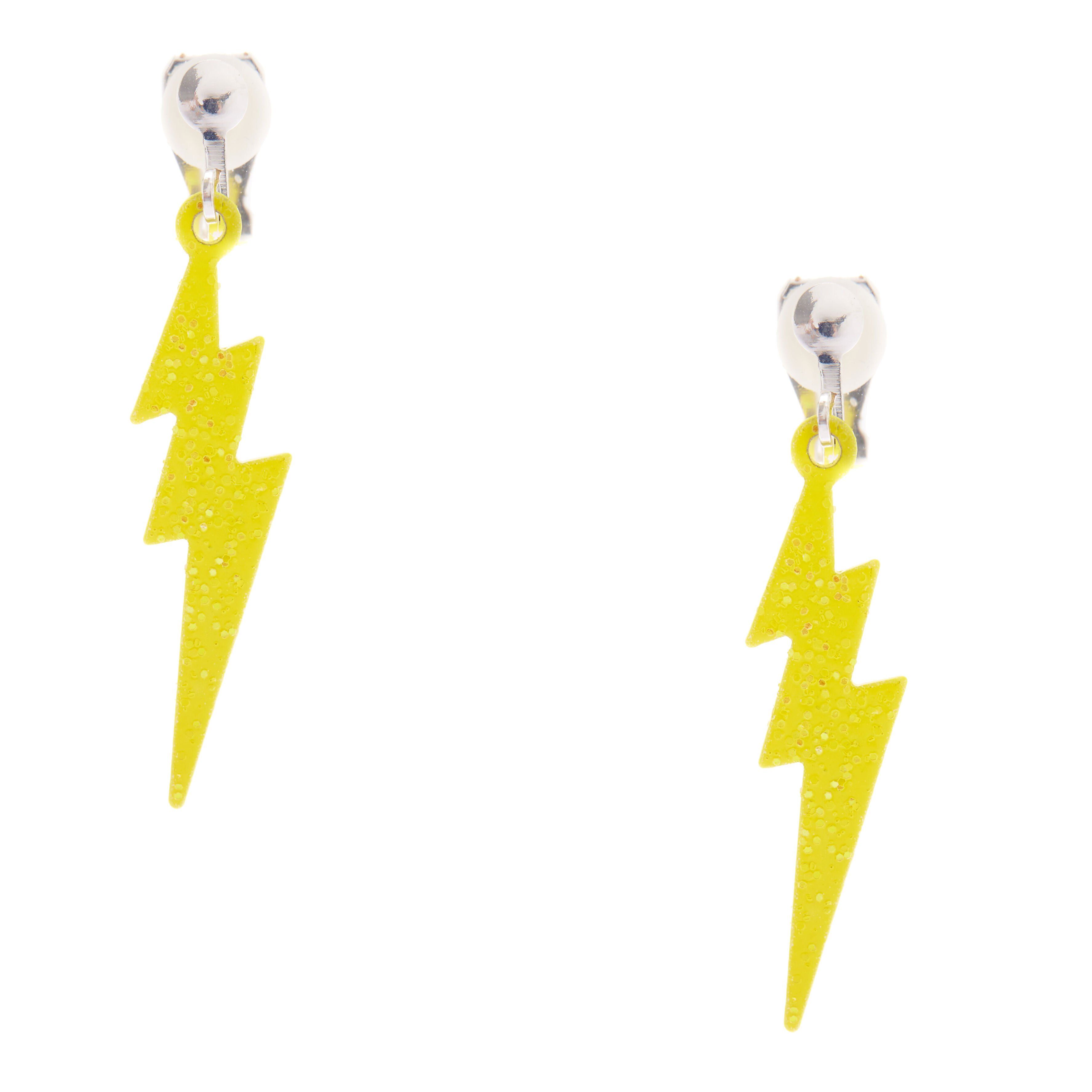 Lightning bolt clip on earrings online