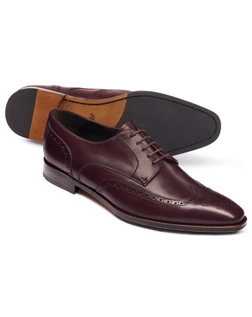 Leather Burgundy Derby Brogue...