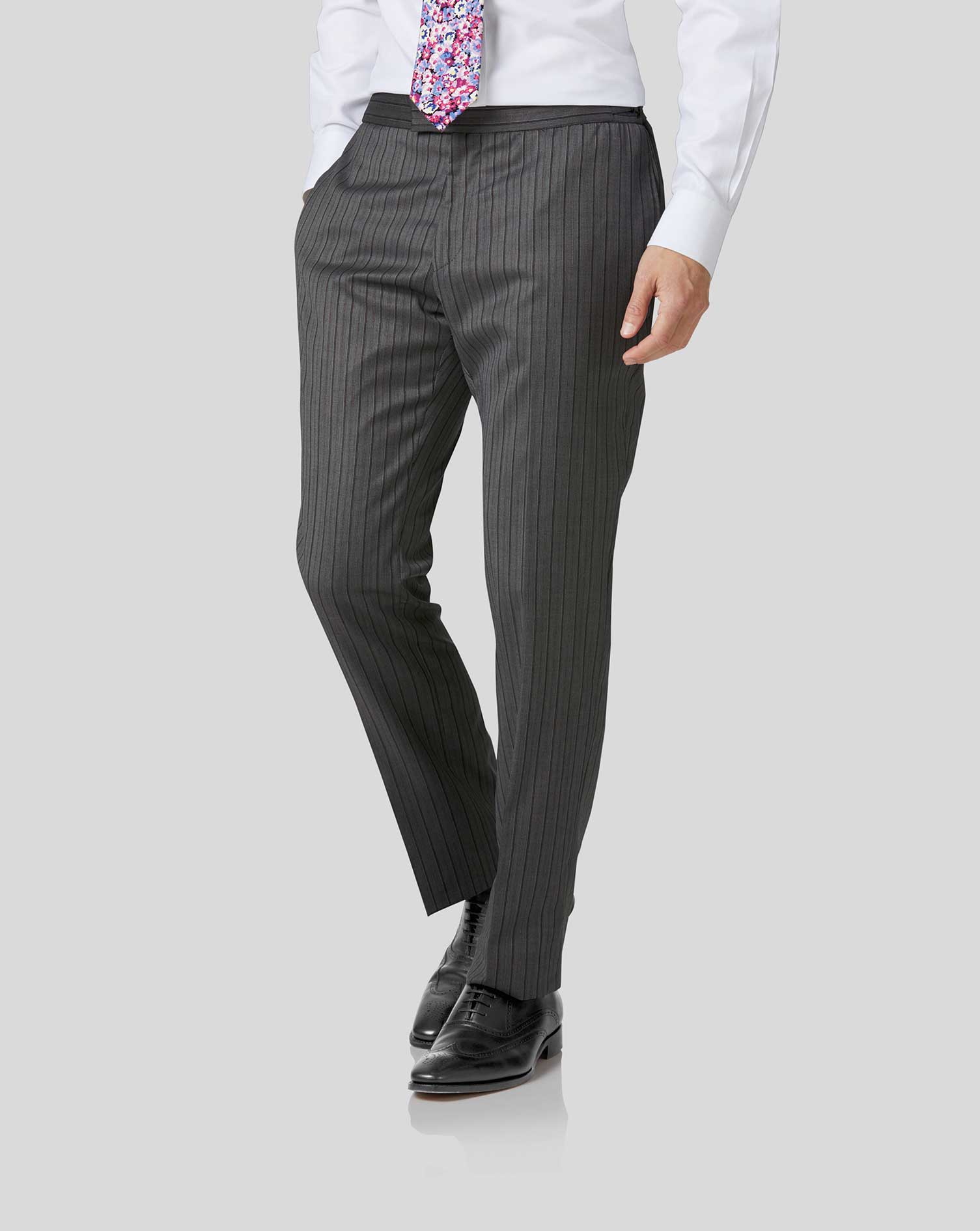 Dobell Navy Herringbone Morning Suit Trousers  Dobell