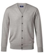 Wool Silver Merino Cardigan