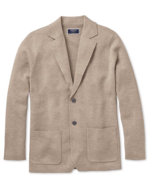 Stone Merino Wool Blazer Size Medium By Charles Tyrwhitt Compare Trinity Leeds
