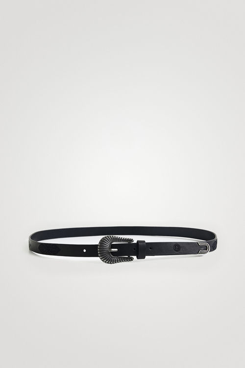 Basic narrow leather belt