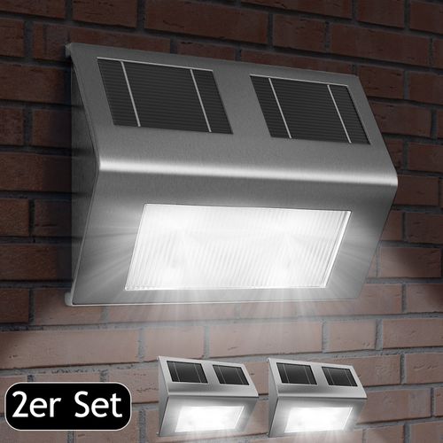 LED Solar-Wandleuchte 2er-Set...