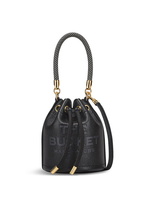 Strathberry Lana Osette Leather Bucket Bag, Black at John Lewis & Partners