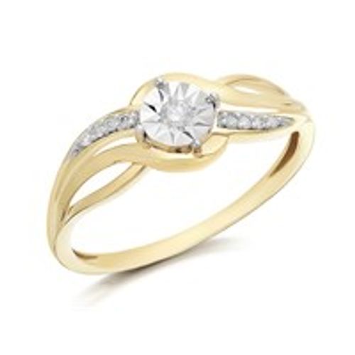 9ct Two Colour Gold Diamond...