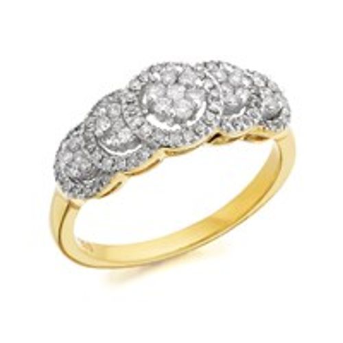 9ct Gold Diamond Cluster Band...