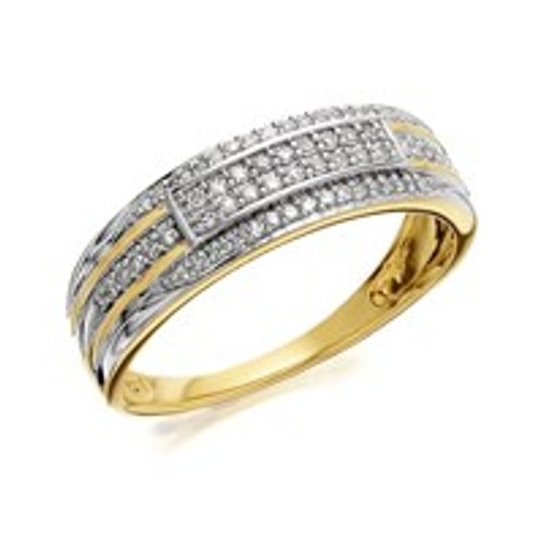 9ct Gold Diamond Band Ring -...