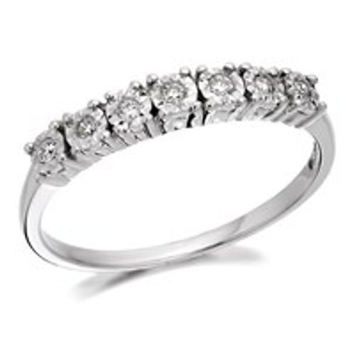 9ct White Gold Diamond Half...