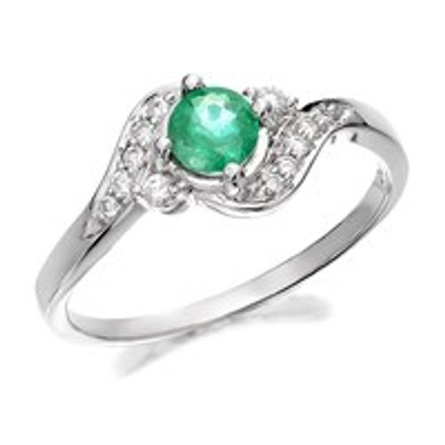 9ct White Gold Emerald And...