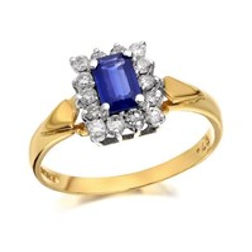 9ct Gold Diamond And Sapphire...
