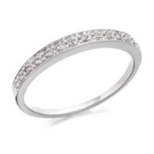 9ct White Gold Diamond Half Eternity Ring - 9pts - D7104-P