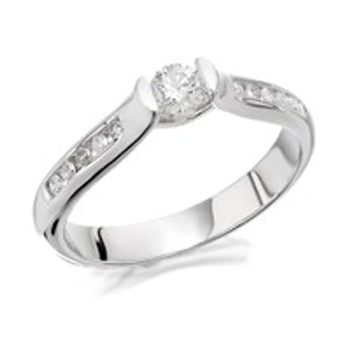 9ct White Gold Diamond Ring -...