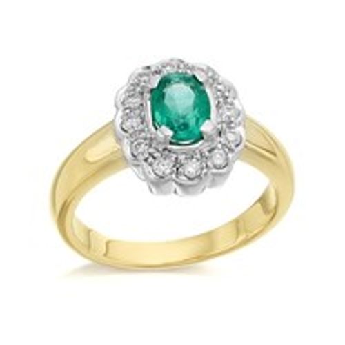 9ct Gold Diamond And Emerald...