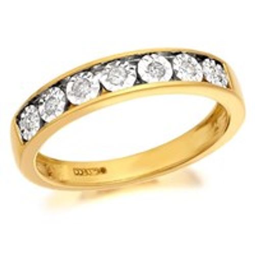 9ct Gold Diamond Half Eternity Ring - 10pts - D8085-J