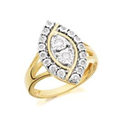 9ct Gold Marquise Diamond...