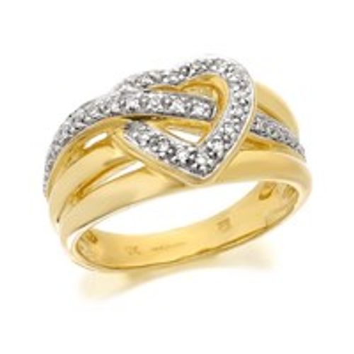 9ct Gold Diamond Heart Band...