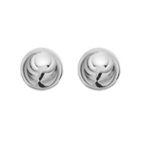 Silver Domed Stud Earrings -...