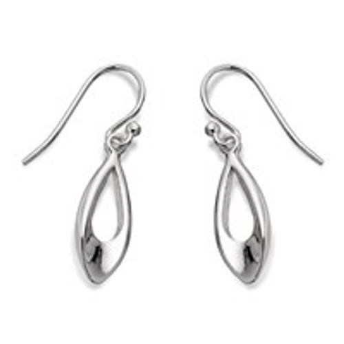 Silver Teardrop Hook Wire Earrings - 30mm drop - F0511