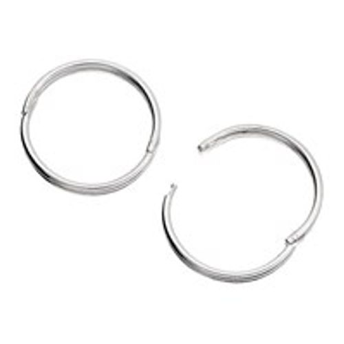 Silver Hinged Hoop Earrings -...