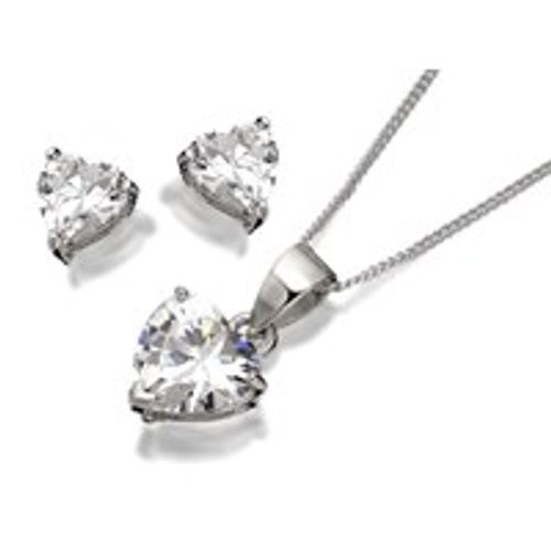 Silver Cubic Zirconia Heart...