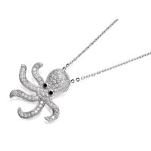 Silver Cubic Zirconia Octopus...