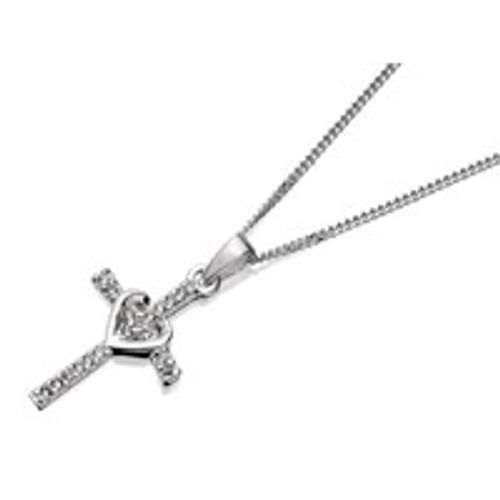 Silver Cubic Zirconia Cross...