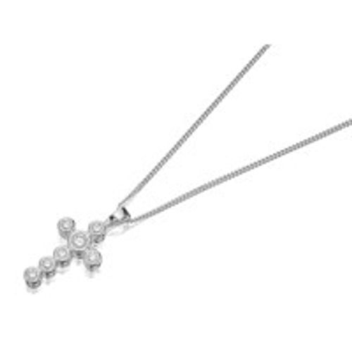 Silver Cubic Zirconia Cross...