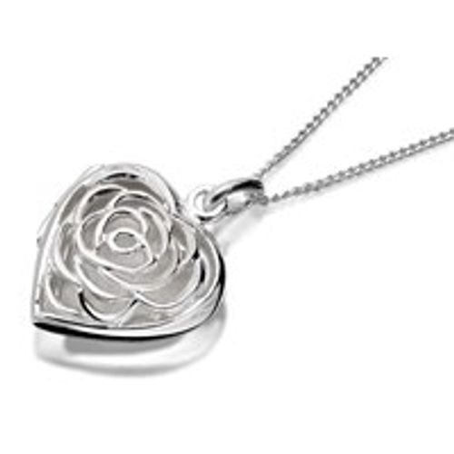 Silver Flower Lattice Locket...