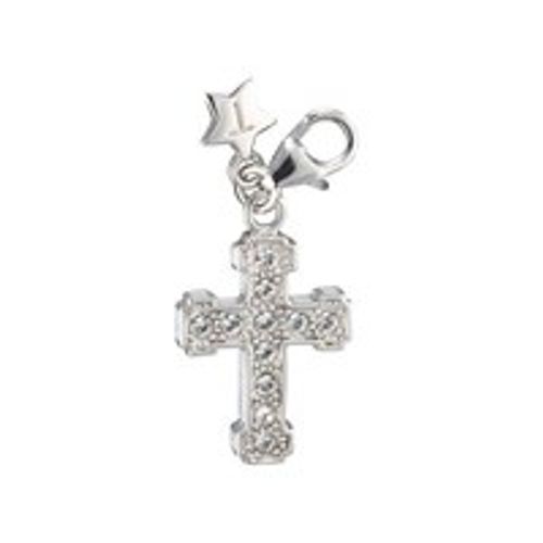 Tingle SCH142 Silver Crystal Cross Charm - F8025