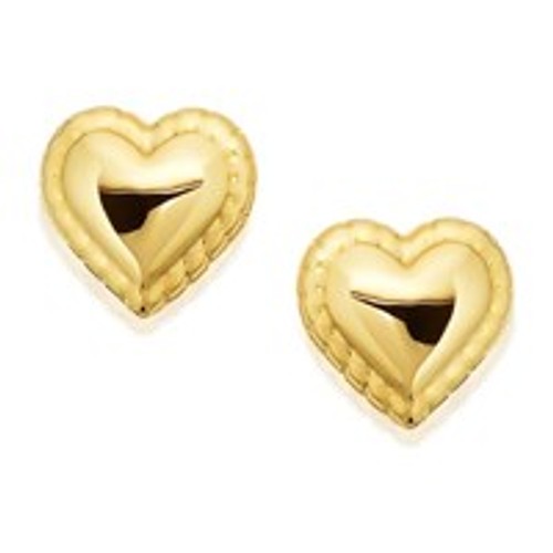 9ct Gold Heart Earrings - 6mm...