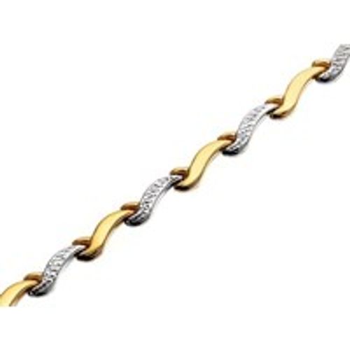 9ct Two Colour Gold Wave Link...