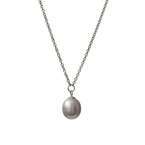 Single Pearl Necklace in Grey, Coleman Douglas