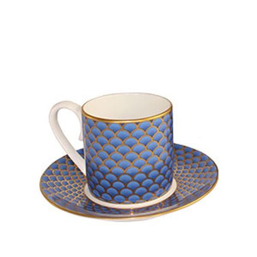 Coffee Cup & Saucer in Blue,...