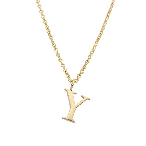 Initial Necklace, Y, 9ct,...