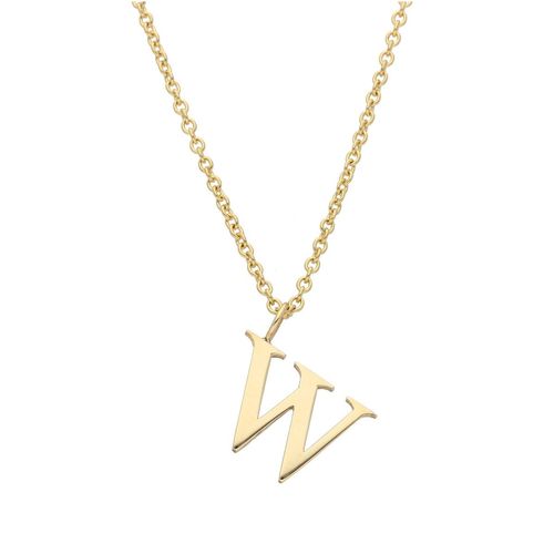 Initial Necklace, W, 9ct,...